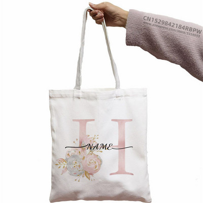 Nume personalizat personalizat Bridesmad Team Bride Tote Geantă Femei Shopper Geantă de mână Fată Umăr Geantă de cumpărături Lady Canvas Bag