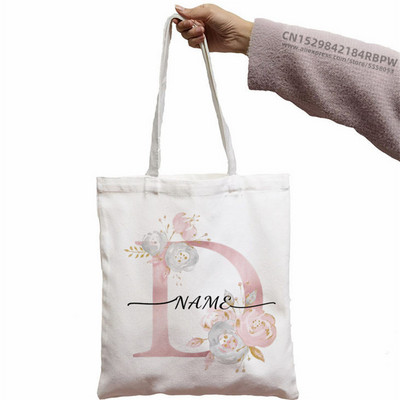 Nume personalizat personalizat Bridesmad Team Bride Tote Geantă Femei Shopper Geantă de mână Fată Umăr Geantă de cumpărături Lady Canvas Bag