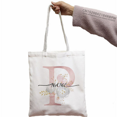 Nume personalizat personalizat Bridesmad Team Bride Tote Geantă Femei Shopper Geantă de mână Fată Umăr Geantă de cumpărături Lady Canvas Bag