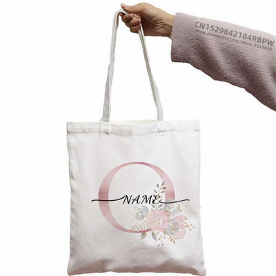 Nume personalizat personalizat Bridesmad Team Bride Tote Geantă Femei Shopper Geantă de mână Fată Umăr Geantă de cumpărături Lady Canvas Bag