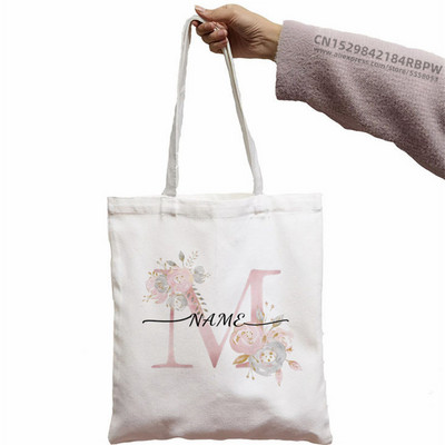 Nume personalizat personalizat Bridesmad Team Bride Tote Geantă Femei Shopper Geantă de mână Fată Umăr Geantă de cumpărături Lady Canvas Bag