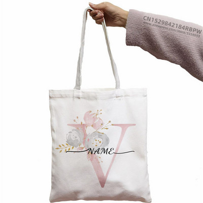 Nume personalizat personalizat Bridesmad Team Bride Tote Geantă Femei Shopper Geantă de mână Fată Umăr Geantă de cumpărături Lady Canvas Bag