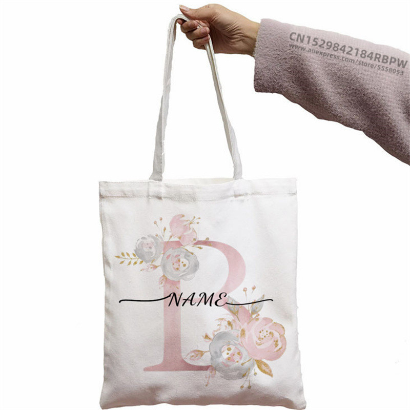 Nume personalizat personalizat Bridesmad Team Bride Tote Geantă Femei Shopper Geantă de mână Fată Umăr Geantă de cumpărături Lady Canvas Bag
