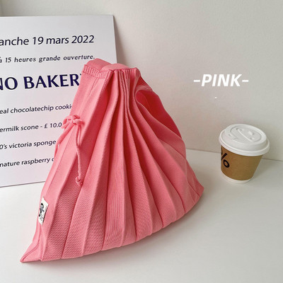 Moteriškos vilnos megztos klostės Tote Organ Bag Designer Prašmatnus susiuvimo kontrastas Korėjos madinga rankinė per petį moterims