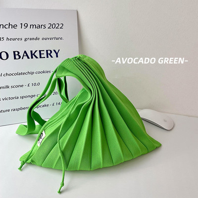 Moteriškos vilnos megztos klostės Tote Organ Bag Designer Prašmatnus susiuvimo kontrastas Korėjos madinga rankinė per petį moterims