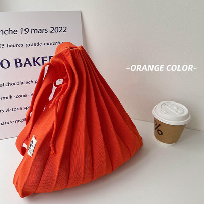 Moteriškos vilnos megztos klostės Tote Organ Bag Designer Prašmatnus susiuvimo kontrastas Korėjos madinga rankinė per petį moterims