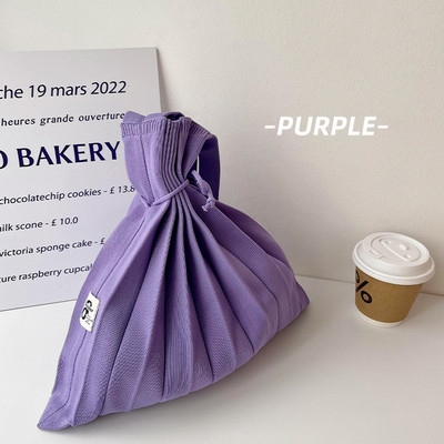 Moteriškos vilnos megztos klostės Tote Organ Bag Designer Prašmatnus susiuvimo kontrastas Korėjos madinga rankinė per petį moterims