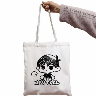 Omori pirkinių krepšys drobė bolso medvilnė perdirbimo krepšys pirkėjo rankinės krepšys audinys boodschappentas daugkartinio naudojimo maišelis kabinos griebtuvas