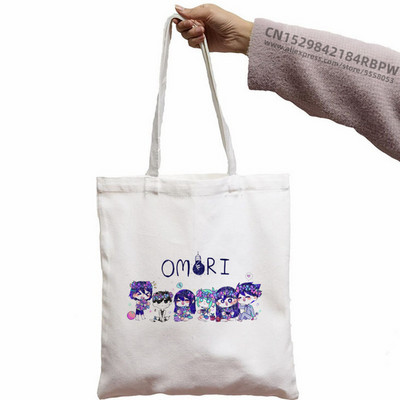 Omori pirkinių krepšys drobė bolso medvilnė perdirbimo krepšys pirkėjo rankinės krepšys audinys boodschappentas daugkartinio naudojimo maišelis kabinos griebtuvas