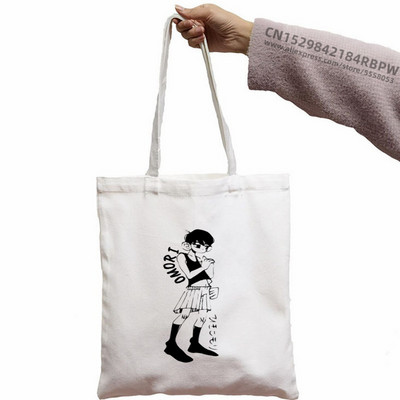 Omori pirkinių krepšys drobė bolso medvilnė perdirbimo krepšys pirkėjo rankinės krepšys audinys boodschappentas daugkartinio naudojimo maišelis kabinos griebtuvas