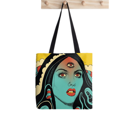 2021. gada pircēja Zelda raksta Tote Bag Printed Tote Bag sievietēm Harajuku pircēja rokassomu meitene Plecu iepirkumu soma Lady Canvas Bag