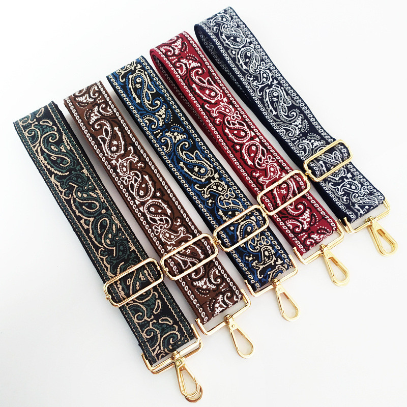 Нова дамска чанта в етнически стил с широка 5 см презрамка, дамска чанта, аксесоари, удебелена жакардова чанта с чанта за пратки, дълга презрамка за гърба