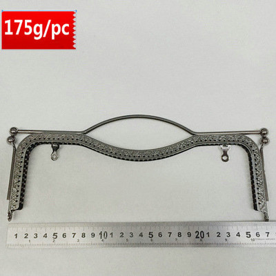 27 cm 20,5 cm Metalinės piniginės rėmas Rankena Bučinys Lūpos Užsegimo užraktas sankabai Rankų darbo rankinės Aparatūra Antikvariniai bronziniai krepšio priedai