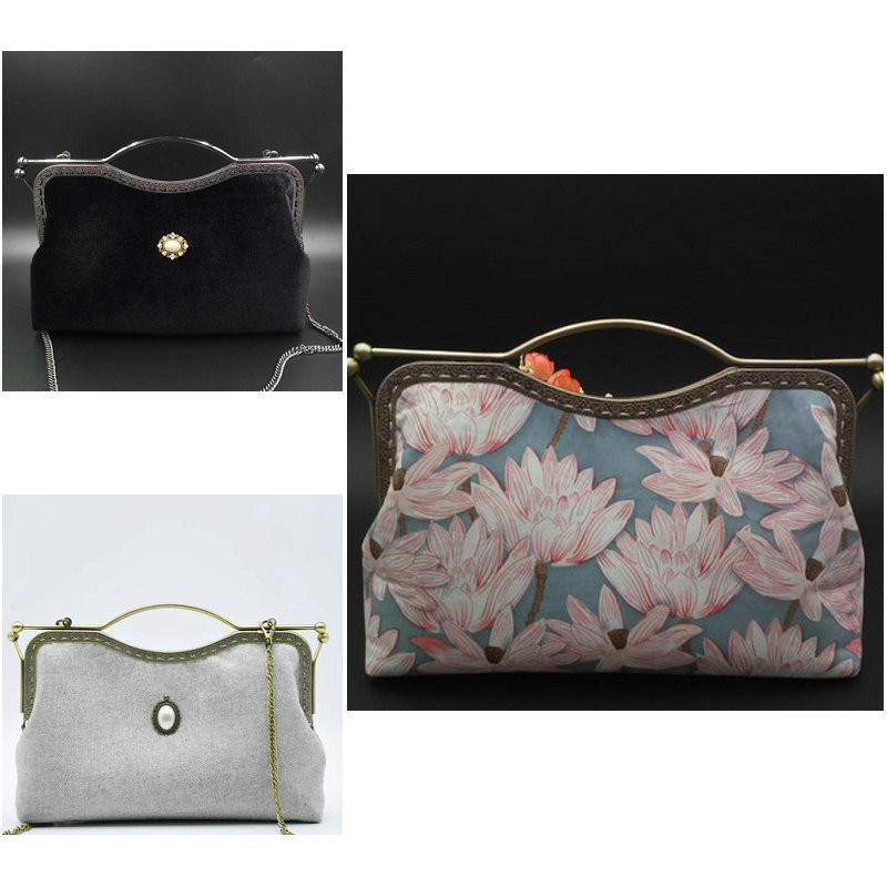 27 cm 20,5 cm Metalinės piniginės rėmas Rankena Bučinys Lūpos Užsegimo užraktas sankabai Rankų darbo rankinės Aparatūra Antikvariniai bronziniai krepšio priedai