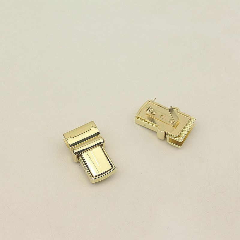 2db fém nyomógombos zárható táska aktatáska rugós zárható, dekoratív kapcsok zárható bőr kézműves barkácsolás hardvertartozék