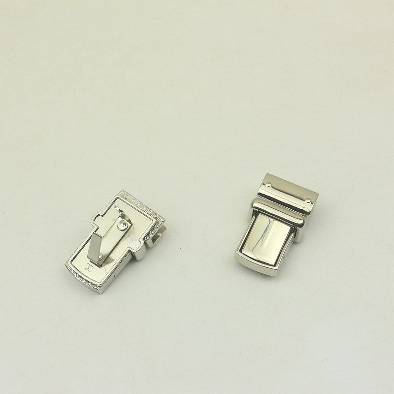 2db fém nyomógombos zárható táska aktatáska rugós zárható, dekoratív kapcsok zárható bőr kézműves barkácsolás hardvertartozék