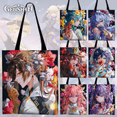 Genshin Impact Canvas Tote Bag Kvetinová verzia Sumeru Venti Cyno Dehya Wanderer Baizhu Kazuha Alhaitham Baal Nákupná kabelka