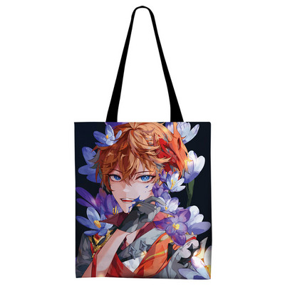 Genshin Impact Canvas Tote Bag Kvetinová verzia Sumeru Venti Cyno Dehya Wanderer Baizhu Kazuha Alhaitham Baal Nákupná kabelka