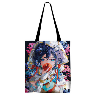 Genshin Impact Canvas Tote Bag Kvetinová verzia Sumeru Venti Cyno Dehya Wanderer Baizhu Kazuha Alhaitham Baal Nákupná kabelka