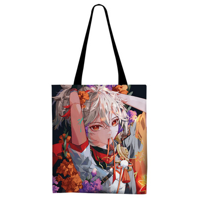 Genshin Impact Canvas Tote Bag Kvetinová verzia Sumeru Venti Cyno Dehya Wanderer Baizhu Kazuha Alhaitham Baal Nákupná kabelka