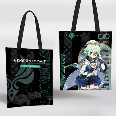 Genshin Impact Canvas Tote Bag Kvetinová verzia Sumeru Venti Cyno Dehya Wanderer Baizhu Kazuha Alhaitham Baal Nákupná kabelka