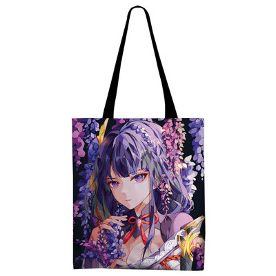 Genshin Impact Canvas Tote Bag Kvetinová verzia Sumeru Venti Cyno Dehya Wanderer Baizhu Kazuha Alhaitham Baal Nákupná kabelka