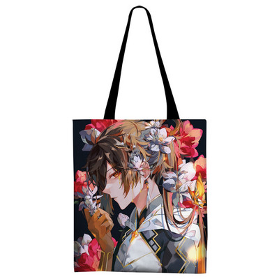 Genshin Impact Canvas Tote Bag Kvetinová verzia Sumeru Venti Cyno Dehya Wanderer Baizhu Kazuha Alhaitham Baal Nákupná kabelka