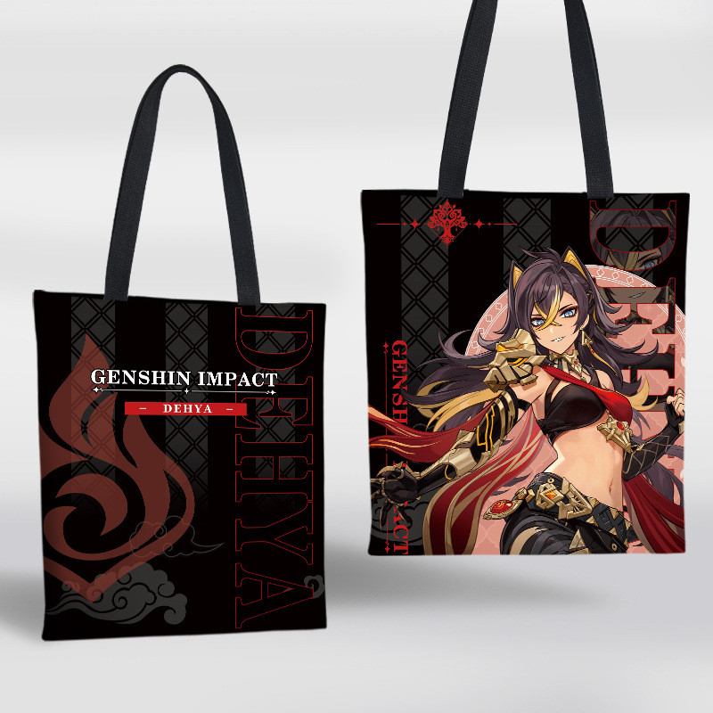 Genshin Impact Canvas Tote Bag Kvetinová verzia Sumeru Venti Cyno Dehya Wanderer Baizhu Kazuha Alhaitham Baal Nákupná kabelka