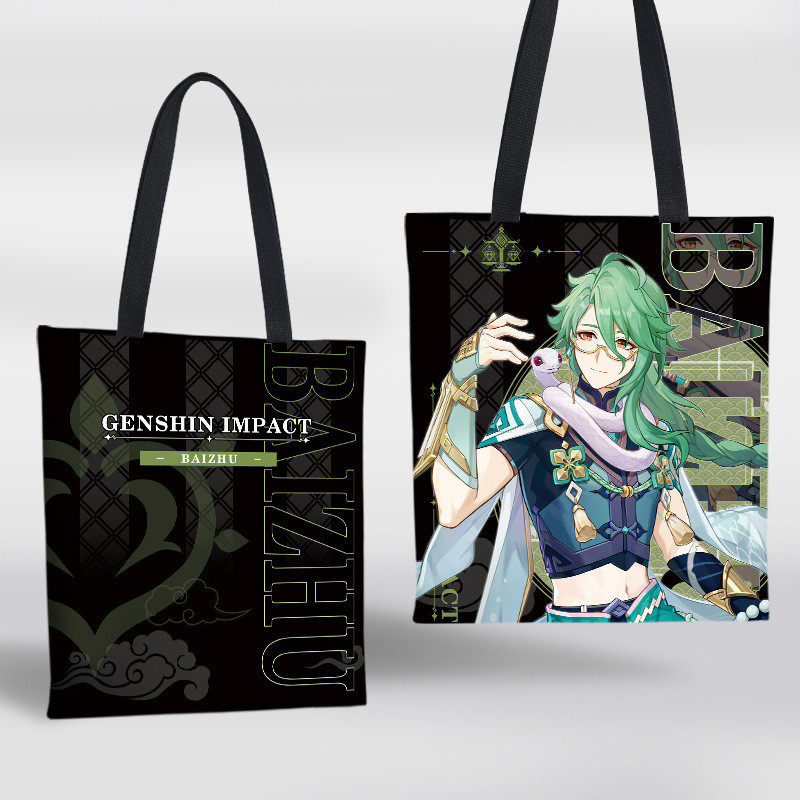 Genshin Impact Canvas Tote Bag Kvetinová verzia Sumeru Venti Cyno Dehya Wanderer Baizhu Kazuha Alhaitham Baal Nákupná kabelka