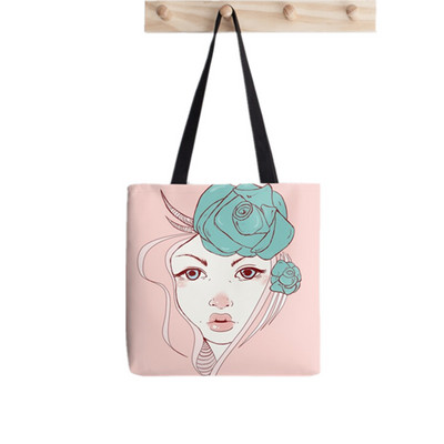 Shopper Moon CutiEs Printed Tote Bag γυναίκες ενδιαφέρουσες Harajuku shopper τσάντα κορίτσι Τσάντα ώμου για ψώνια Lady Canvas Bag