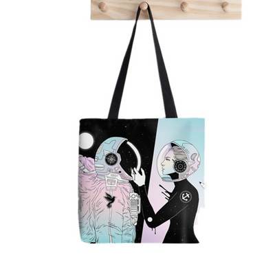 Shopper Moon CutiEs Printed Tote Bag γυναίκες ενδιαφέρουσες Harajuku shopper τσάντα κορίτσι Τσάντα ώμου για ψώνια Lady Canvas Bag