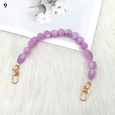 1 db új színes akril kézitáska heveder fogantyú gyöngy Cserélhető műgyanta kő karkötő pénztárca öv barkácstáska alkatrészek kiegészítők