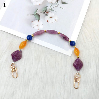 1 db új színes akril kézitáska heveder fogantyú gyöngy Cserélhető műgyanta kő karkötő pénztárca öv barkácstáska alkatrészek kiegészítők