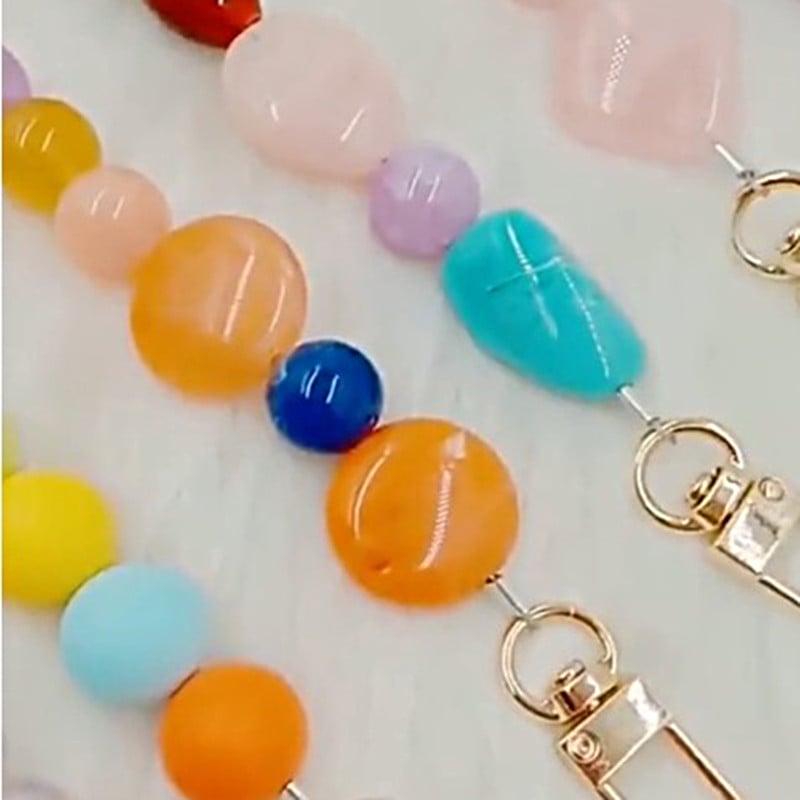 1 db új színes akril kézitáska heveder fogantyú gyöngy Cserélhető műgyanta kő karkötő pénztárca öv barkácstáska alkatrészek kiegészítők