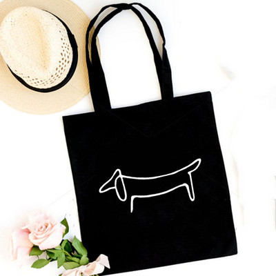 Modna višekratna kupovna torba Ženska platnena torba Crna torba Shopper torbica na rame Harajuku Vintage Putna knjiga za nastavnike