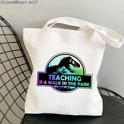 Ženska torba za kupnju Teacher Vibes Rainbow Essential Harajuku Shopping platnena torba za kupnju Poklon torba za djevojku Velika torba za rame