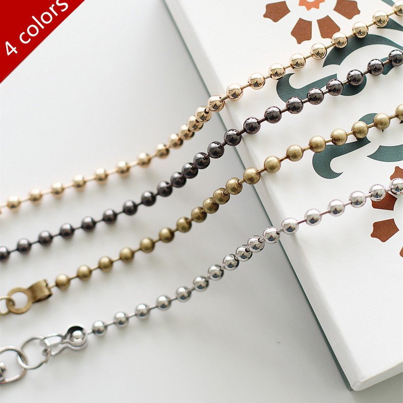 6 mm zlatne, srebrne, crne, brončane metalne perle ručke za lanac DIY 30 cm-160 cm zamjenske naramenice za lanac za torbicu, spojku