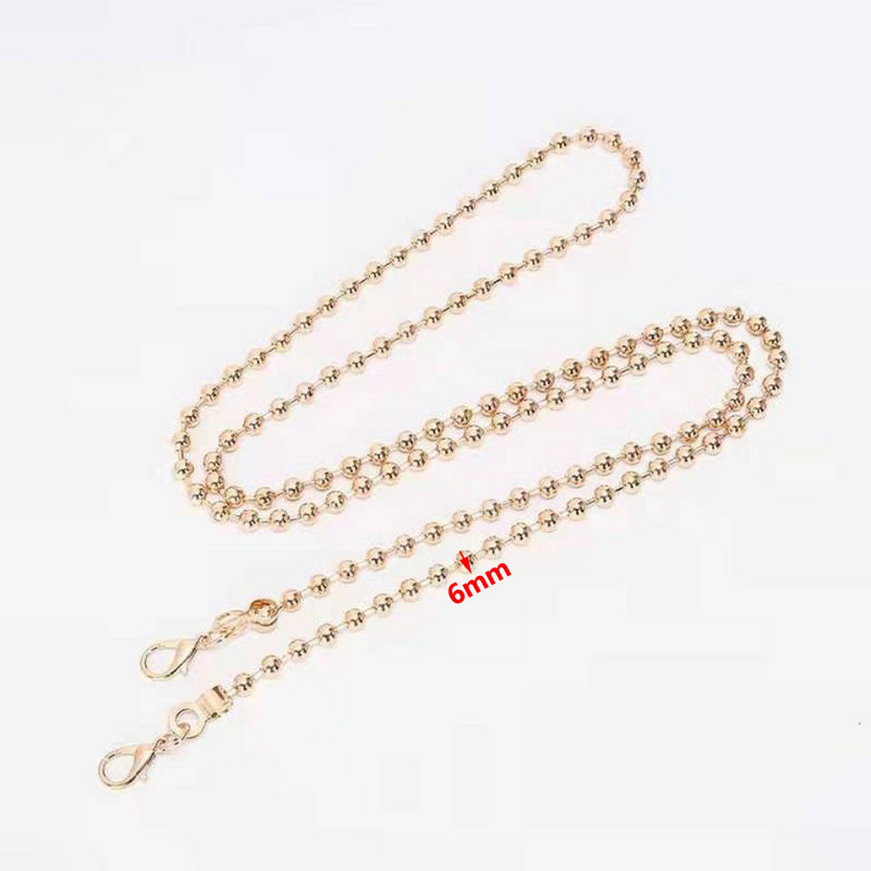 6 mm zlatne, srebrne, crne, brončane metalne perle ručke za lanac DIY 30 cm-160 cm zamjenske naramenice za lanac za torbicu, spojku