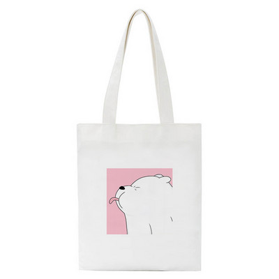 Jautra karikatūra Bear iepirkumu soma Pircēju soma Tote Bag Vasaras plecu audekla soma Liela ietilpība Wild Messenger Bag Jauka un jautra rokassomiņa