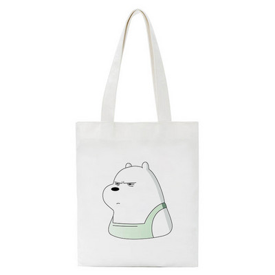 Jautra karikatūra Bear iepirkumu soma Pircēju soma Tote Bag Vasaras plecu audekla soma Liela ietilpība Wild Messenger Bag Jauka un jautra rokassomiņa