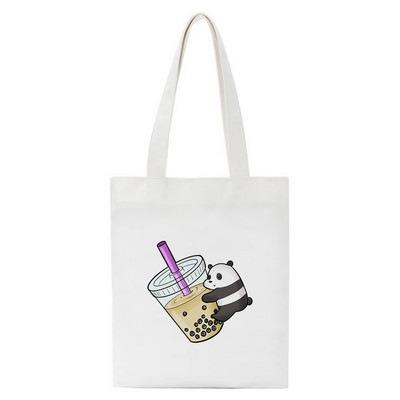 Jautra karikatūra Bear iepirkumu soma Pircēju soma Tote Bag Vasaras plecu audekla soma Liela ietilpība Wild Messenger Bag Jauka un jautra rokassomiņa