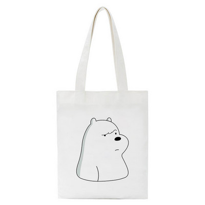 Jautra karikatūra Bear iepirkumu soma Pircēju soma Tote Bag Vasaras plecu audekla soma Liela ietilpība Wild Messenger Bag Jauka un jautra rokassomiņa
