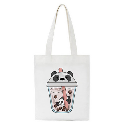 Jautra karikatūra Bear iepirkumu soma Pircēju soma Tote Bag Vasaras plecu audekla soma Liela ietilpība Wild Messenger Bag Jauka un jautra rokassomiņa