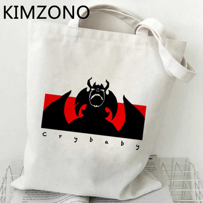 Devilman Crybaby bevásárlótáska újrahasznosított táska pamut bolsas de tela bevásárlótáska sacola vásárlás boodschappentas ökotáska táska
