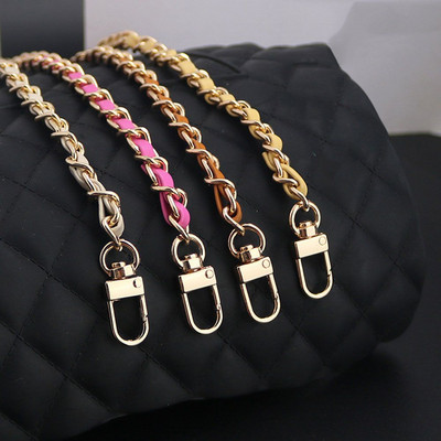 Modes PU ādas + metāla ķēdes plecu somas siksna sievietēm Modes soma Crossbody Bag Sieviešu ādas siksna rokassomiņai 120cm