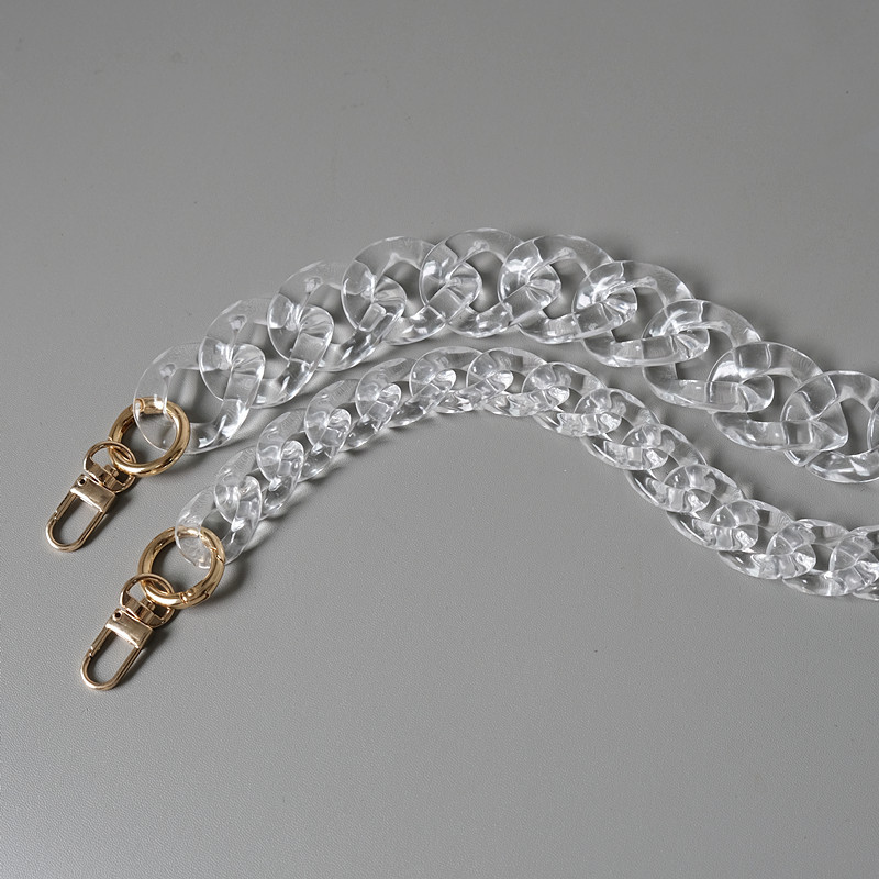 Barkácsolás új divatos női kézitáska-kiegészítő lánc átlátszó, levehető gyanta tömör luxus szíj női kuplung váll pénztárca lánc