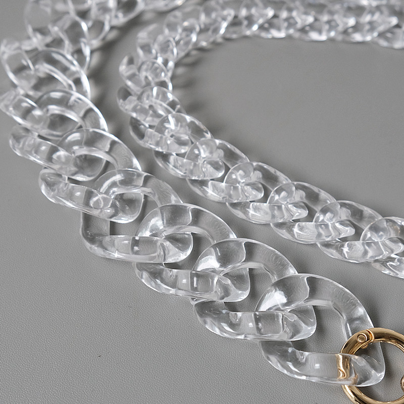 Barkácsolás új divatos női kézitáska-kiegészítő lánc átlátszó, levehető gyanta tömör luxus szíj női kuplung váll pénztárca lánc