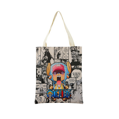 Anime One Piece Pattern Market Eko torba za kupnju Dvostrani dizajn s printom Sklopiva ženska ručna torba Prijenosna praktična torba za pohranu