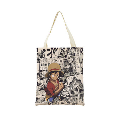 Anime One Piece Pattern Market Eko torba za kupnju Dvostrani dizajn s printom Sklopiva ženska ručna torba Prijenosna praktična torba za pohranu