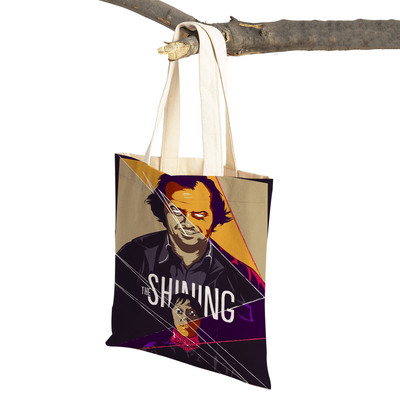 Audekls sieviešu pircēju soma Šausmu filma The Shining Lady Iepirkumu somas Klasiskās filmas Atkārtoti lietojama salokāma multfilma Ceļojumu rokassomiņa